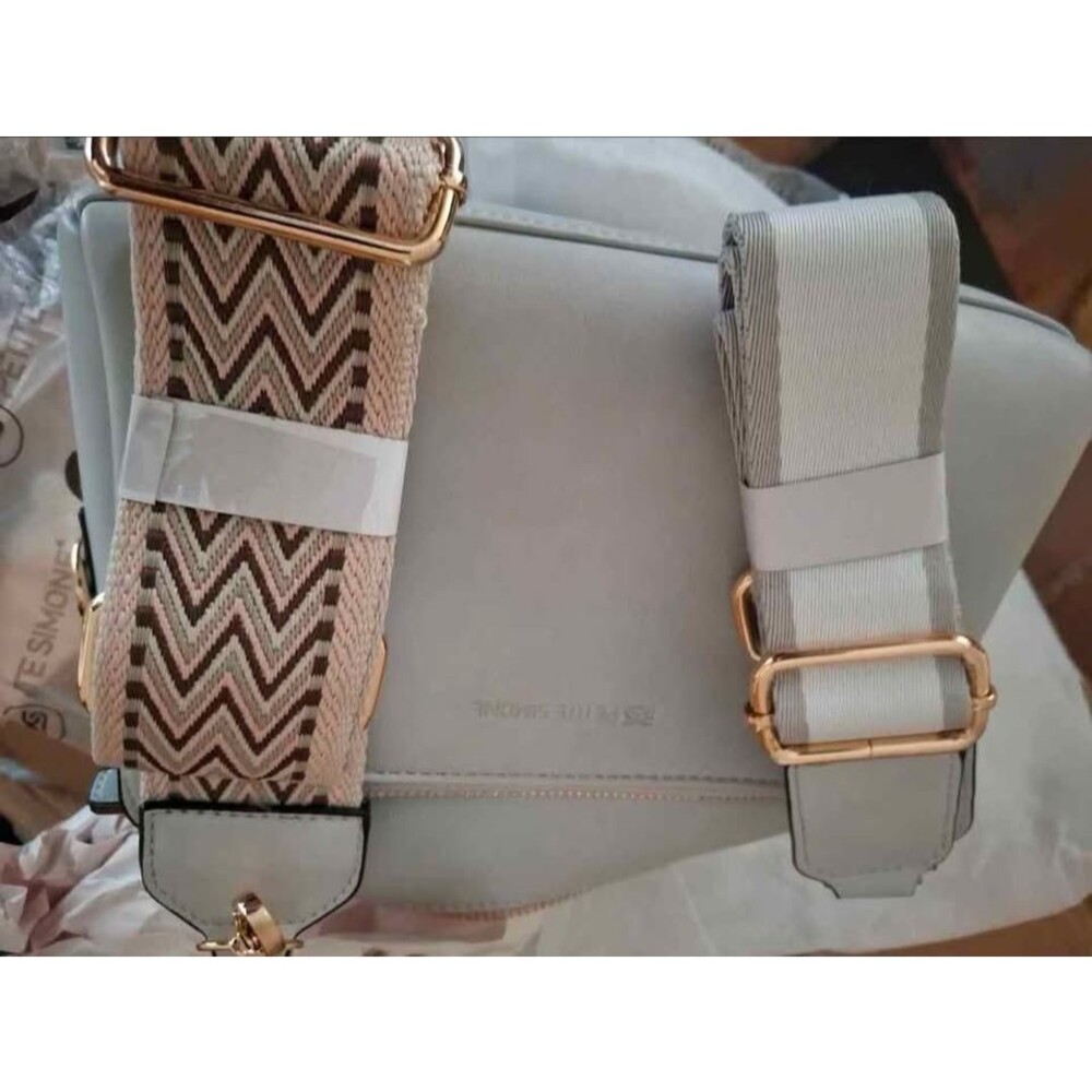 Petite Simone Crossbody Purse Light Gray Gold Hardware 2 Straps – New